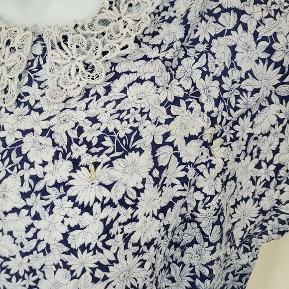 Byer Too Womens Vintage 90s Floral Dress Cottage Core Long Lace Size 7 - Picture 5 of 12